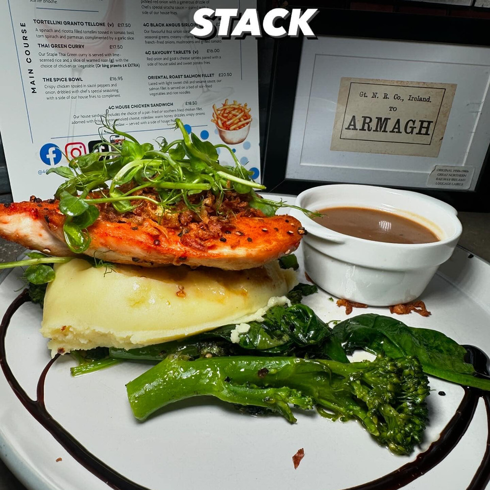 Chicken stack plated